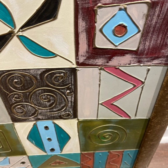 Modern and Textured Oil Painting with Gold Frame - Picture 2 of 7